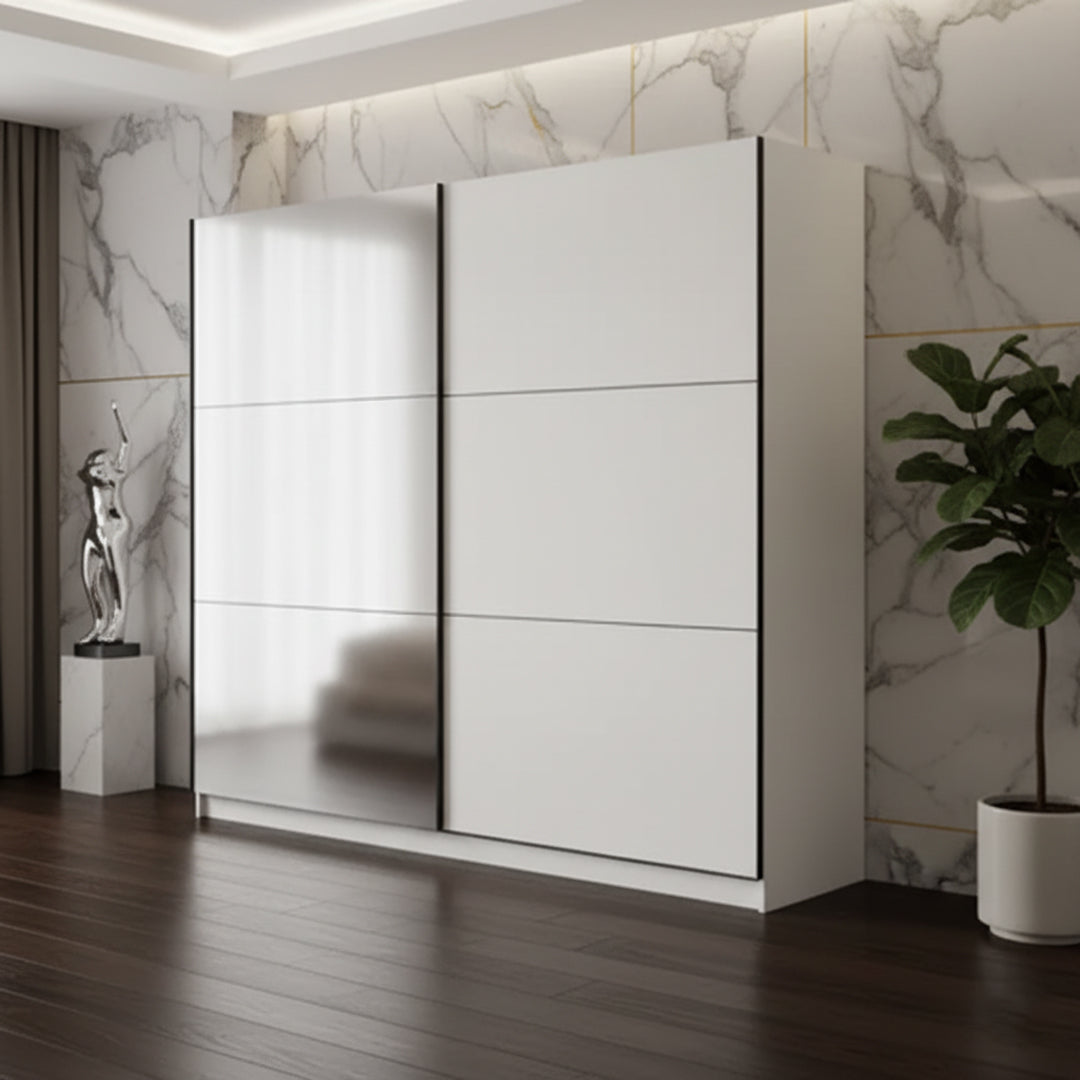 Hartwell Sliding Wardrobe with Mirror – White