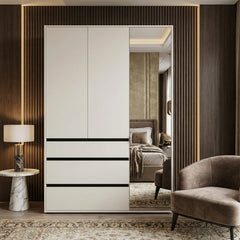 Langford Mirrored Wardrobe with Drawers